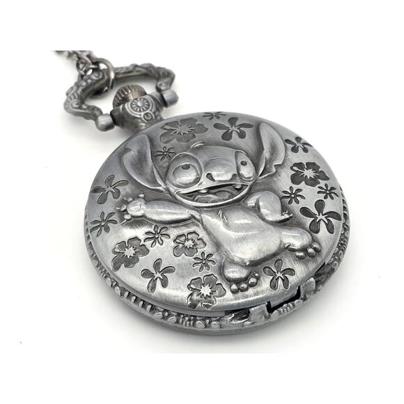 Lilo & Stitch Pocket Watch - Personalized Gift for Fans, Silver or Bronze Finish - Picture 7 of 10